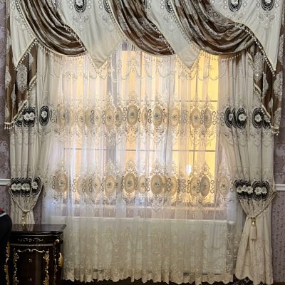 set perdea si draperie brodata gloria