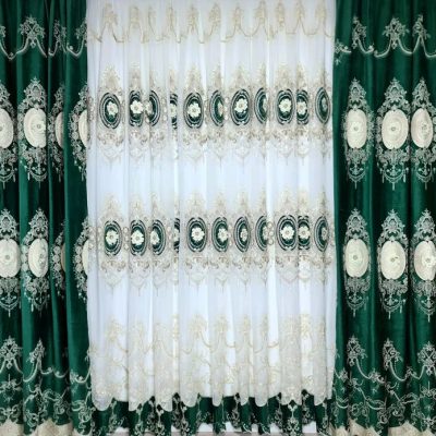 set perdea si draperie brodata venetian simplu