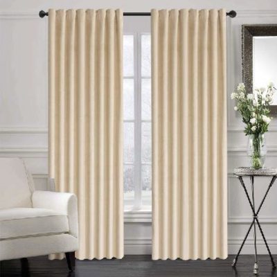 SET DRAPERIE CATIFEA CULOARE BEJ.                                      Cod  Produs: 32345