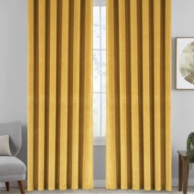 SET DRAPERIE CATIFEA CULOARE GALBEN DESCHIS.                  Cod   Produs:43266