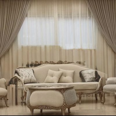 SET DRAPERIE CATIFEA CULOARE CAPUCCINO DESCHIS, PERDEA TRIPLUVOAL CREM.                             Cod. Produs:9977