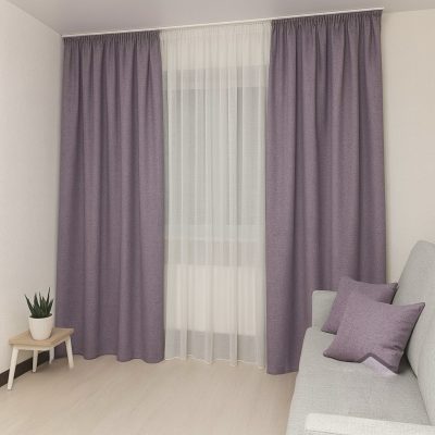 SET DRAPERIE CATIFEA CULOARE ROZ PURPURĂ HERALDIC,PERDEA TRIPLUVOAL ALB.                                Cod.  Produs:869433