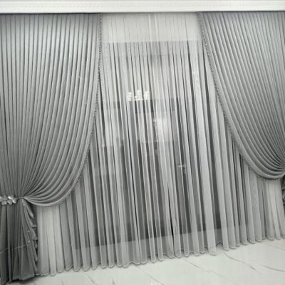 CATIFEA GRI DESCHIS, PERDEA TRIPLUVOAL ALB.          Cod: Produs. 77441133