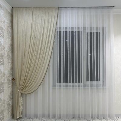 CATIFEA CULOARE CREM , PERDEA TRIPLUVOAL ALB M,      Cod:  Produs. 41998877