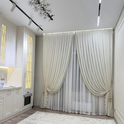 Set Draperie Catifea Alba  + Perdea TripluVoal Alb.                     Cod: 219739